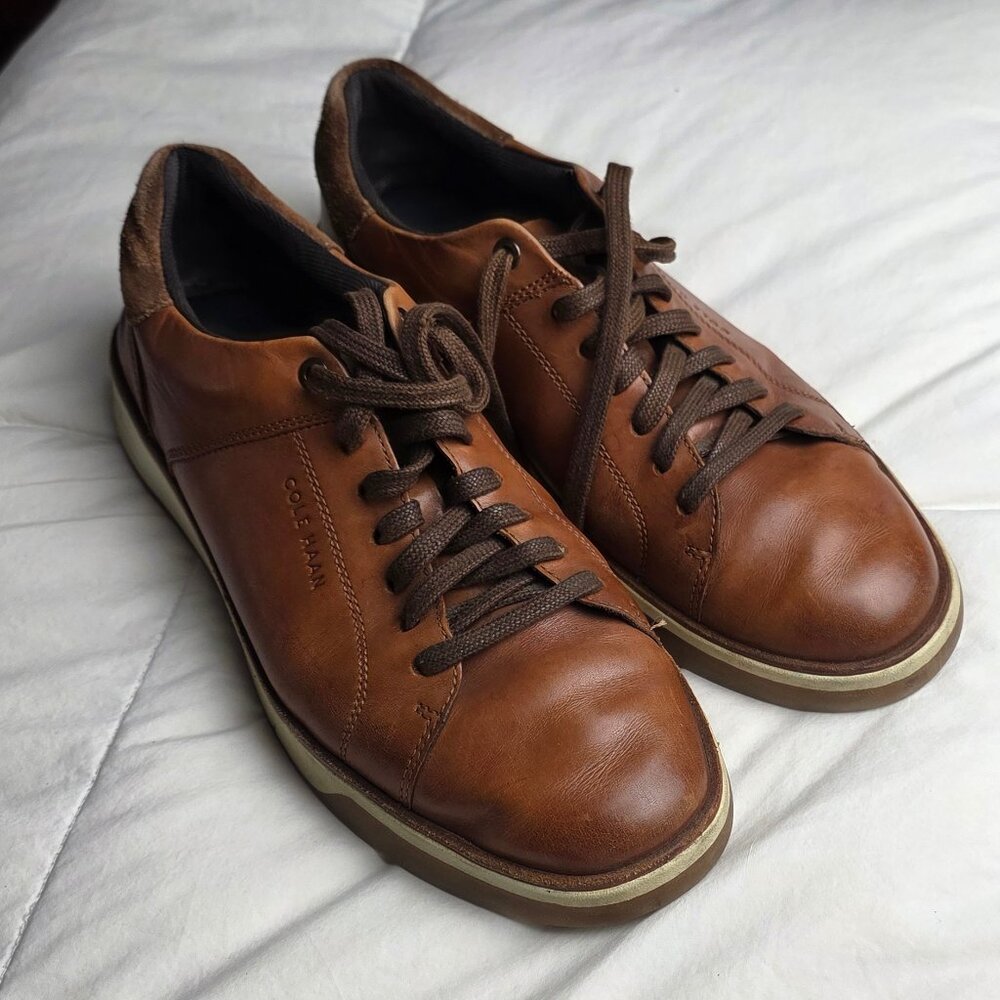 COLE HAAN GrandPro British Tan Leather Sneaker 9.5Med